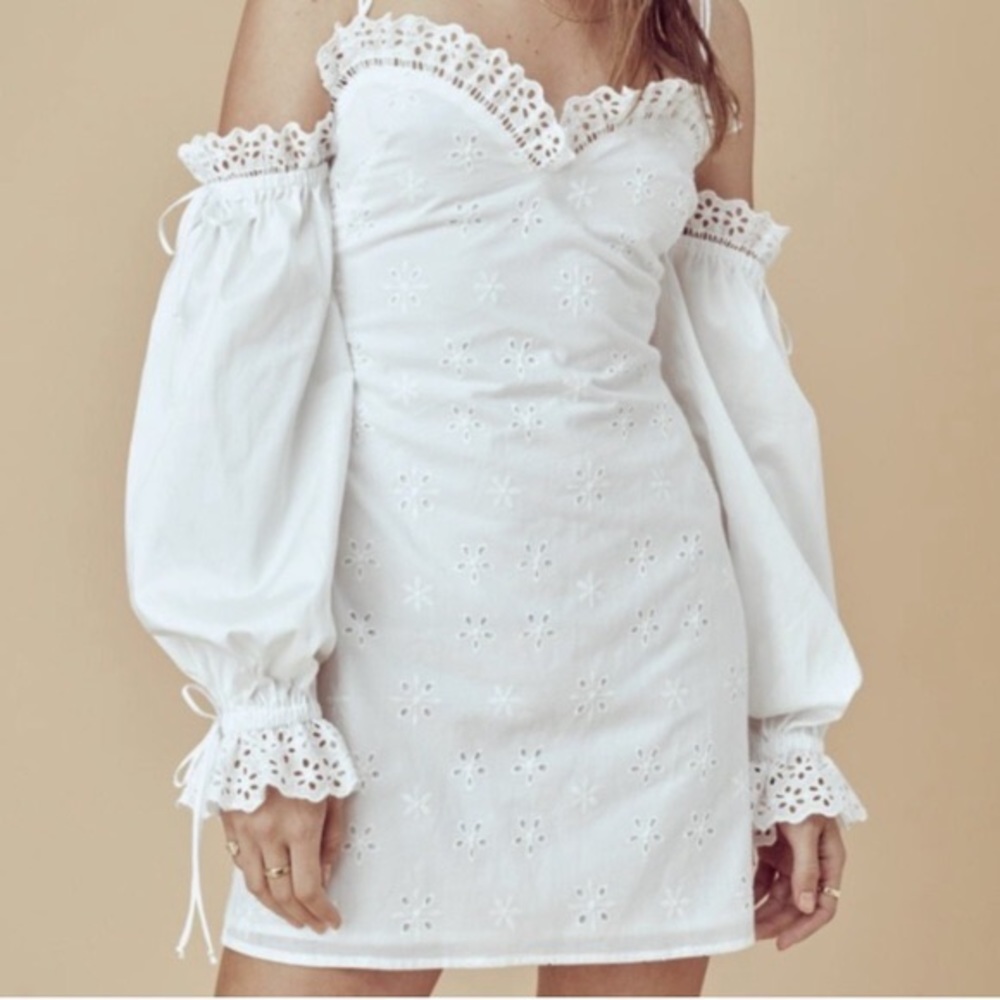 For Love And Lemons White Lace Mini Dress